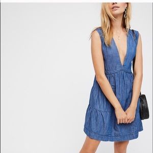 FREE PEOPLE DENIM TANK DRESS NWT